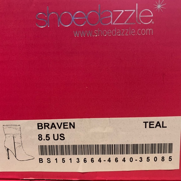 Shoe Dazzle Teal suede heeled boots 8.5 $27 - Picture 8 of 8